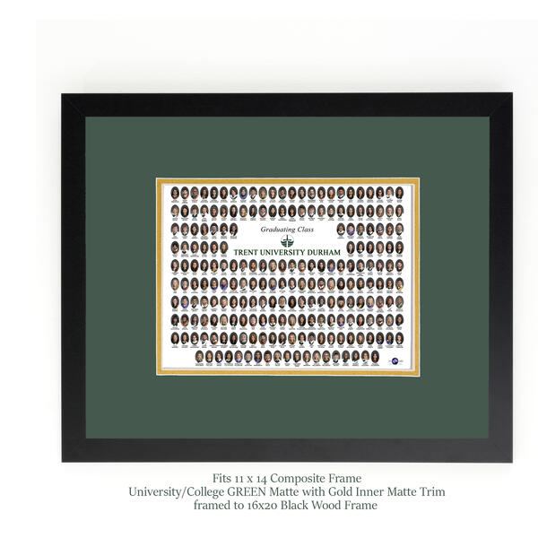 Frame For 11x14 Composite with a BLUE Mat & Gold Liner